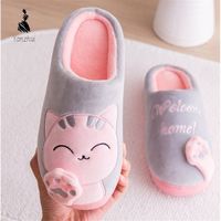 Pantoufles Chaudes d'Hiver en Forme de Patte de Chat Rose Mignonnes pour Hommes et Femmes – Vente en Gros