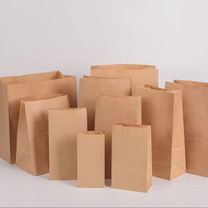 Sac en papier brun sans poignée, personnalisable avec logo, le plus vendu ; Sac en papier brun pour livraison de repas - Product Image 1