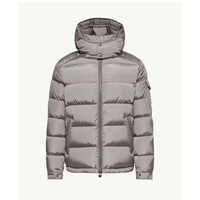 Blouson matelassé long à capuche pour homme, devant en satin, couleur unie, imperméable, respirant, coupe-vent, fin, décontracté, fermeture éclair, rembourré