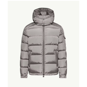 Men's Hooded Down Puffer Jacket Solid Color Windproof Thick Winter Casual Zipper Closure Regular Fit 100% Polyester - Product Image 3