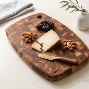 Planche à découper en bois d'acacia massif vietnamien, épaisse, à grain croisé, pour hôtel, cuisine domestique et enfants, idéale pour le pain et les fruits - Product Image 1