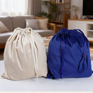 Bolsa de Tela de Algodón Fina con Cordón y Logotipo Personalizado, Bolsa de Compras Reciclable para Empaquetado Ecológico - Product Image 2