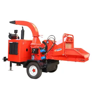 Huike 75 HP diesel engine mobile hydraulic feed wood chipper shredder with CE