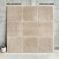 Carreaux de céramique en pierre rouge style campagnard américain vintage 600x600mm, carreaux de sol en porcelaine 600x600