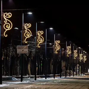 Customize commercial pole mounted cross Street LED motif decoration