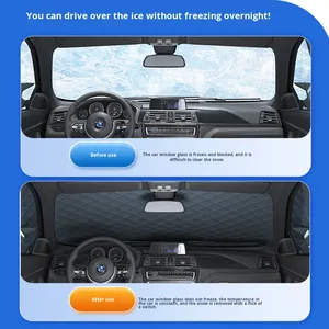 Xe dù để che nắng chống sương giá bìa cho kính chắn gió phía trước và bên cửa sổ mùa đông bên ngoài bên ngoài bìa dù để che nắng phía trước tuyết lá chắn - Product Image 4