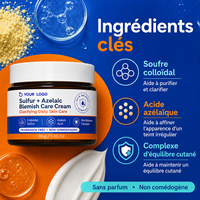 Soins du visage professionnels, apaise les irritations, améliore l'acné, soulage les rougeurs et les imperfections, crème anti-imperfections à l'acide azélaïque sans parfum