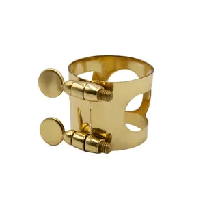 Saxfone Parts Accessoires <span class=keywords><strong>Ligature</strong></span> pour <span class=keywords><strong>saxophone</strong></span> soprano/<span class=keywords><strong>alto</strong></span>/ténor Vis d'embouchure de <span class=keywords><strong>saxophone</strong></span> en métal Ligatures plaquées or - Product Image 1