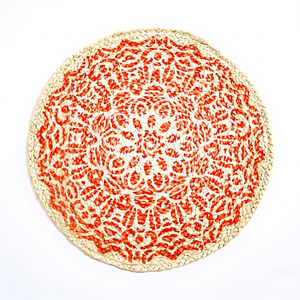 Printed Jute Braided <b>Placemats</b> 40 x 40 cm Round Tableware Mats <b>for</b> Dining <b>Table</b>, Home Decor, and Kitchen Accessories - Product Image 1