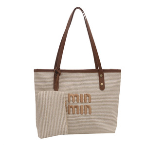 2026 New Style High Quality Single Handle Bucket <b>Bag</b> Trendy Straw Tote Handbag <b>Zip</b> Wholesale High-Value Fashion Shoulder <b>Bag</b> - Product Image 6