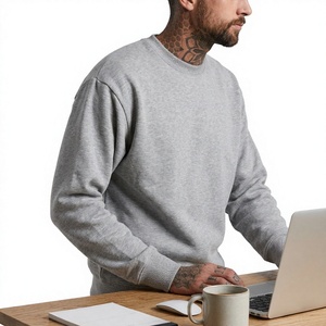 Sweat-shirt en molleton de coton épais unisexe, coupe classique, col rond, pull décontracté, streetwear d'hiver, service OEM, respirant - Product Image 6