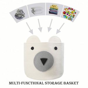 Panier en corde pliable en coton pour enfants, grand modèle, tissé, mignon, dessin animé, avec oreilles d'animaux, best-seller - Product Image 6