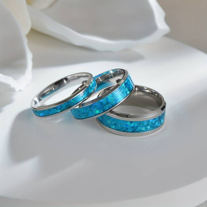 Groothandel Dames Heren Wolfram Carbide Sieraden 4mm/6mm/8mm Wolfram <span class=keywords><strong>Ring</strong></span> Trouwring Zilver Opal <span class=keywords><strong>Ring</strong></span> Mode Ringen Sieraden - Product Image 2