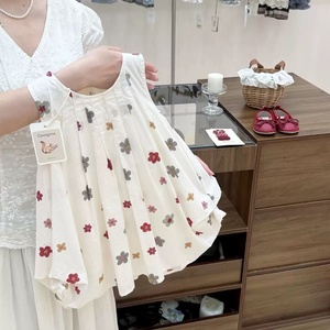 Nouvelle Robe d'été 2026 pour Filles, Col Rond, Imprimé Floral, 100% Coton, Robe de Princesse pour Bébé <span class=keywords><strong>Fille</strong></span>, Tenue pour Enfants - Product Image 3