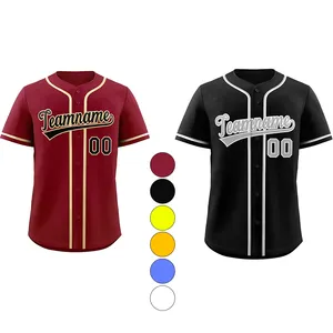 Camiseta de beisebol estampada personalizada, camiseta de beisebol uniforme feminina e masculina, nome personalizado