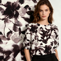 Service ODM Tissu en Chiffon de Polyester Tendance, Imitation Acétate, Effet Perle, Largeur 148cm, en Rouleau pour T-shirts