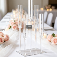 Candelabros Acrílicos Modernos y Económicos para Bodas, Portavelas Tipo Huracán, Decoración para Mesa de Boda, Centro de Mesa