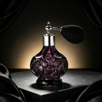 Flacon de parfum en verre avec atomiseur vintage argenté 100 ml, flacon vide rechargeable pour emballage cosmétique