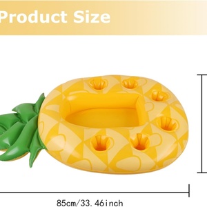 ที่วางแก้วน้ำรูปสับปะรดเป่าลม PVC ขนาด 85*55 ซม. สำหรับสระว่ายน้ำ ทะเลสาบ ชายหาด ใช้ได้ทั้งในร่มและกลางแจ้ง สำหรับงานปาร์ตี้ฤดูร้อน - Product Image 3