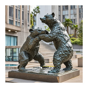 Statue d'animal réaliste, décoration de zoo, taille personnalisée, sculpture de lapin en bronze coulé pour jardin, en train d'effectuer des exercices - Product Image 4