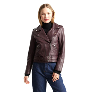 Chaquetas de cuero para mujer de Pakistán Chaquetas de cuero de moda para mujer de alta calidad Cuero de piel de oveja original Tamaño personalizado - Product Image 1