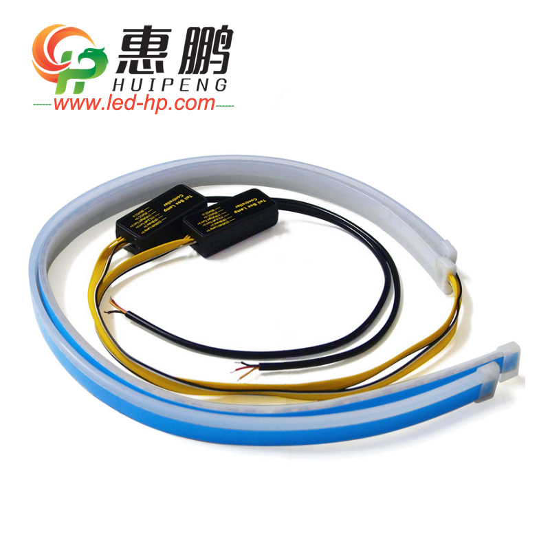 12 В постоянного тока тонкий гибкий 30 см 45 см 60 см Автомобильный светодиодный DRL + указатель поворота