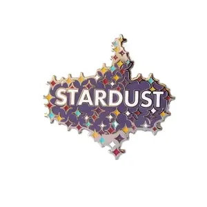 Star Dust Purple Hard Enamel Glitter Las Vegas Nevada Low Price Customized Logo Shape No Minimum Hat Collar Pins Badges