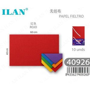 Foglio di feltro Ilan 40x60 cm rosso per artigianato e decorazioni per la casa - Product Image 1