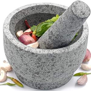 Ensemble de <span class=keywords><strong>mortier</strong></span> et de pilon en <span class=keywords><strong>pierre</strong></span> naturelle de vente chaude broyeur d'herbes d'épices en granit pour l'assaisonnement outil parfait pour votre cuisine - Product Image 1