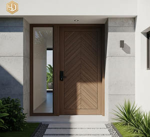 Villa moderne 304 Porte de sécurité en acier inoxydable avec serrure intelligente à empreinte digitale antivol Portes d'entrée principale avant - Product Image 5