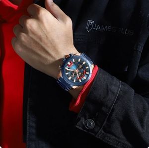 นาฬิกาข้อมือควอตซ์แฟชั่น CURREN 8401 สีดำ เรืองแสง สายสแตนเลสสตีล สำหรับผู้ชาย สไตล์ลำลอง สปอร์ต โครโนกราฟ - Product Image 3