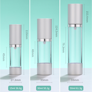 Botol pompa pengap Losion kemasan kosmetik bulat 15ml 30ml 50ml botol plastik perak rias wajah mewah - Product Image 3