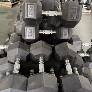 Hexagonal Wholesale-dumbbell 20 25 Pound 20lb 17kg Hex Dumble Rubber <strong>Dumbells</strong> - Product Image 5