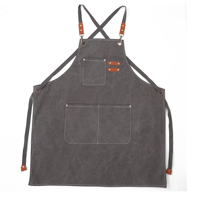 Apron Kerja Kanvas Tugas Berat dengan Kantong untuk Koki, Tukang Roti, dan Pengrajin
