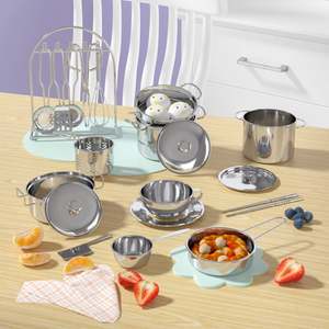 Nouvelle conception, ensemble de cuisine miniature de 12 pièces pour la vraie cuisine, jouets de cuisine, ustensiles de cuisine, jeu de rôle de <span class=keywords><strong>chef</strong></span>, cuisine amusante à la maison - Product Image 5