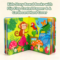 Livre cartonné personnalisé avec impression sérigraphique OEM |   Livre pour enfants bon marché, pages épaisses et durables, format A4/A5, pour l'éducation préscolaire