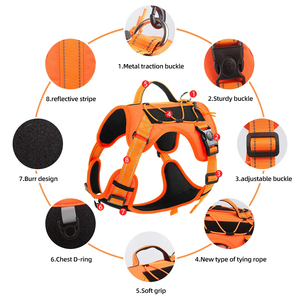 Tùy Chỉnh Không Có Kéo Con Chó Vật Nuôi Chiến Thuật Vest Khai Thác Phía Trước Clip Nhiệm Vụ Nặng Nề Phản Quang Dễ Dàng Điều Khiển Xử Lý Cho Con Chó Lớn Đi Bộ - Product Image 2