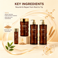 Perawatan Rambut Keratin Kelas Salon Set Mewah Aroma Parfum Shampoo Kondisioner Protein Menutrisi Rambut Rusak Grosir OEM ODM