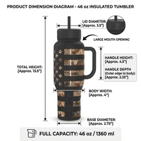 Özel Logo 46oz Büyük 304 Paslanmaz Çelik Çift Cidarlı Yalıtımlı Sızdırmaz Bardak, Saplı Kapak ve Pipetle Açık Hava Sporları İçin