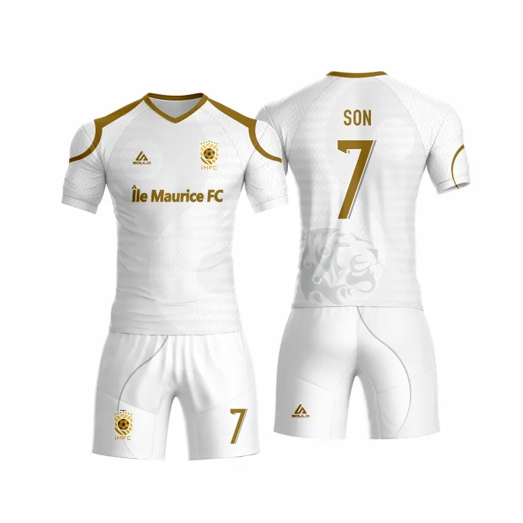 OEM Custom Made Plaine Blanc Rayé de Football Uniforme de Football Maillots de Football jersey Ensemble uniformes de futbol de Football maillot personnalisé