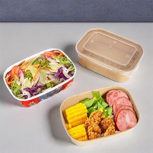 Bon marché, bol à salade jetable en papier kraft, forme carrée, récipient en papier, bol à salade Poke avec couvercle - Product Image 6