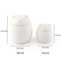 Urna Funeraria para Mascotas de Cerámica Miniatura, Lista para Enviar, 150ml 500ml, con Diseño de Huella de Gato, Urnas y Ataúdes para Mascotas de Primera Calidad