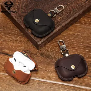 HUMERPAUL de lujo de cuero de caballo loco airpods caso para Apple aire vainas pro inalámbrica diente azul cubierta protectora auricular mangas - Product Image 1