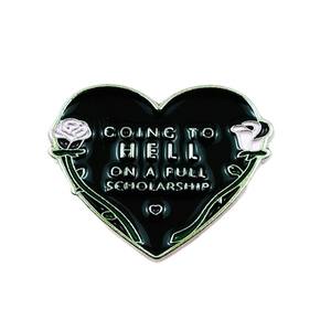 Broche Personalizado con Frase en Inglés y Flor, Accesorio <span class=keywords><strong>de</strong></span> Ropa <span class=keywords><strong>de</strong></span> Metal Esmaltado a la Moda, Insignia Versátil, Disponible - Product Image 5