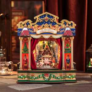 CuteBee DIY Mechanical the Nutcracker's Dreamscape Adventure Wooden Book Nook Kit Miniature House Bookshelf Insert 3D Puzzle - Product Image 1