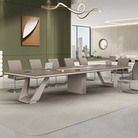 Table de conférence HYZ-252X, mobilier de bureau pour la formation, rectangulaire, en bambou, 8 personnes, résistante aux taches, design minimaliste, pour les négociations