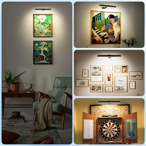 Battery Powered Wall Sconce Picture <b>Light</b> Black Wireless Gallery <b>Light</b> Rechargeable Art Frame <b>Painting</b> <b>Lights</b> - Product Image 3