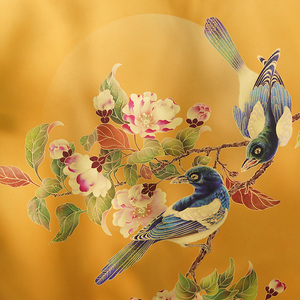 美的ヴィンテージ鳥花真鍮アート高温染色無垢材フレームレトロ壁飾り（米国/日本スタイル） - Product Image 5