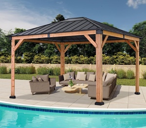 ABCCANOPY 11x13 Gazebo en <span class=keywords><strong>bois</strong></span> massif avec toit en cèdre, pavillon de jardin <span class=keywords><strong>extérieur</strong></span>, gazebo pergola, <span class=keywords><strong>auvent</strong></span> - Product Image 6
