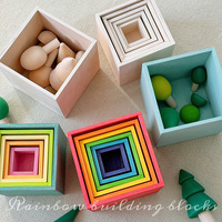 Juguetes Montessori JET, Bloques de Arcoíris, Juguetes Apilables, Almacenamiento, Reconocimiento de Colores y Clasificación, Bloques de Madera, Juguetes Educativos